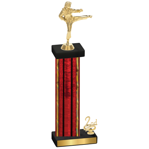 Accented Single Red Glacier Second Place Karate Trophy