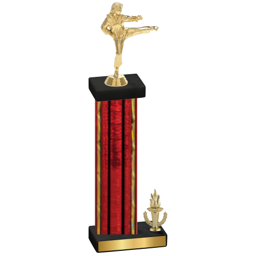 Accented Single Red Glacier Victory Karate Trophy