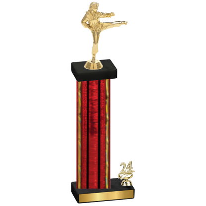 Accented Single Red Glacier Year Karate Trophy