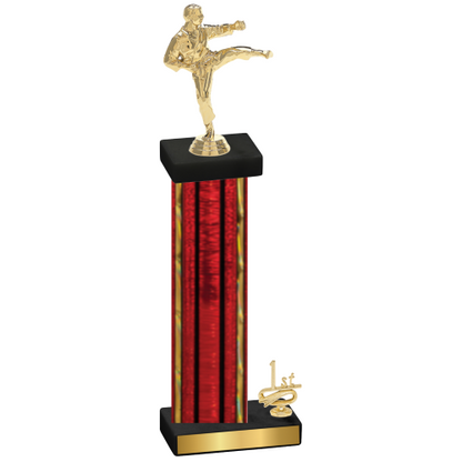 Accented Single Red Glacier First Place Karate Trophy