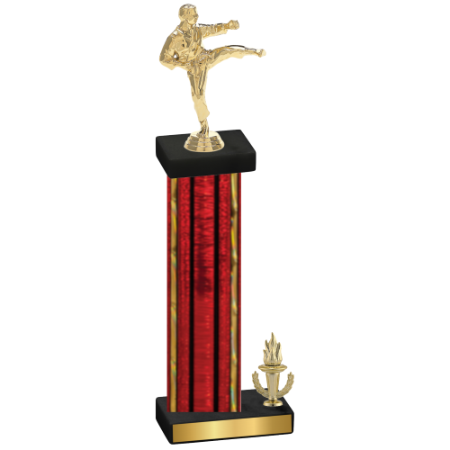 Accented Single Red Glacier Victory Karate Trophy