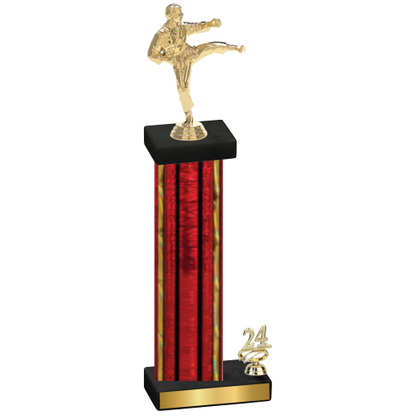 Accented Single Red Glacier Year Karate Trophy