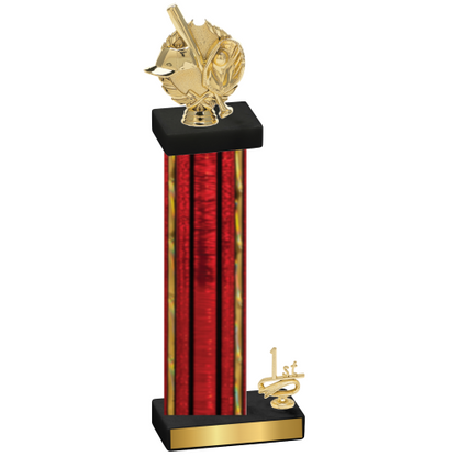 Accented Single Red Glacier First Place Baseball Trophy