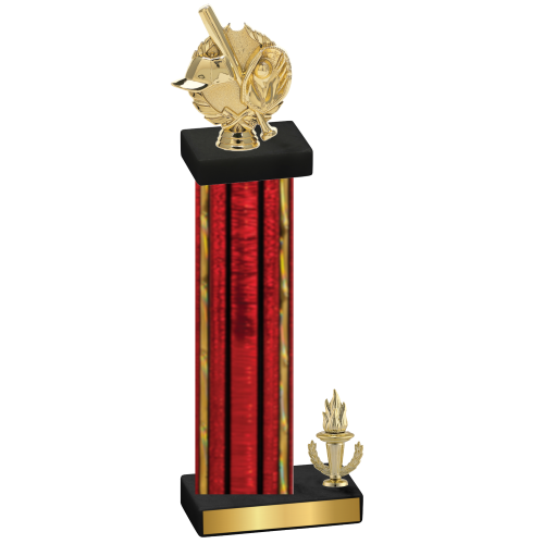 Accented Single Red Glacier Victory Baseball Trophy