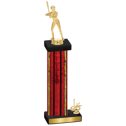 Accented Single Red Glacier First Place Softball Trophy