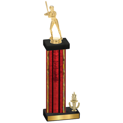 Accented Single Red Glacier Victory Softball Trophy