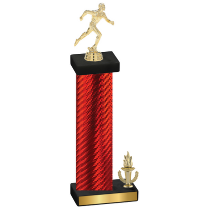 Accented Single Red Carbon Fiber Victory Running Trophy