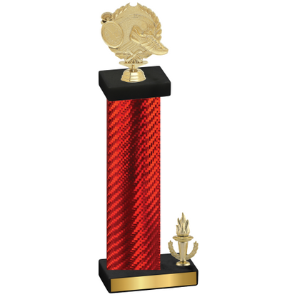 Accented Single Red Carbon Fiber Victory Running Trophy