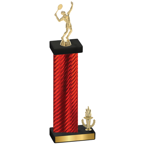 Accented Single Red Carbon Fiber Victory Tennis Trophy