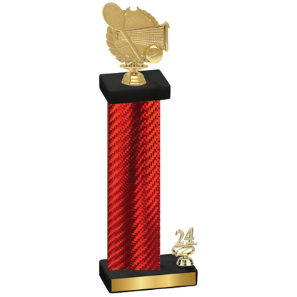 Accented Single Red Carbon Fiber Year Tennis Trophy