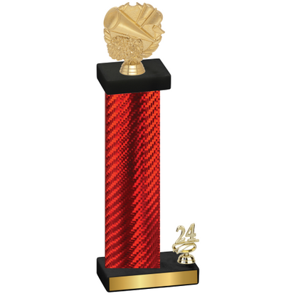 Accented Single Red Carbon Fiber Year Cheerleading Trophy