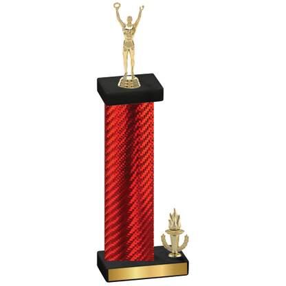 Accented Single Red Carbon Fiber Victory Victory Trophy