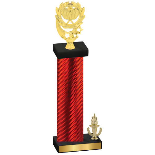 Accented Single Red Carbon Fiber Victory Pickleball Trophy