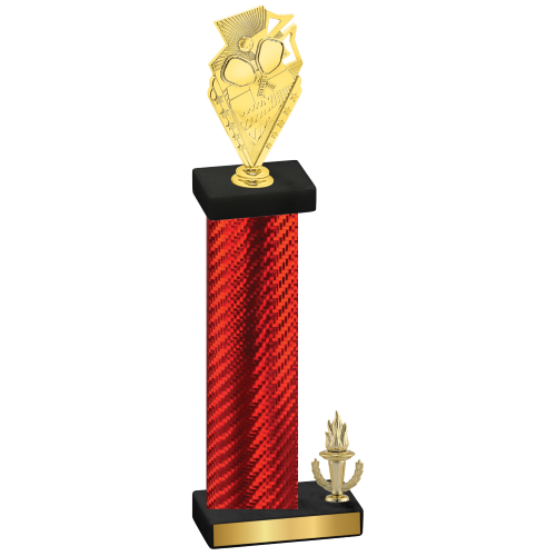 Accented Single Red Carbon Fiber Victory Pickleball Trophy