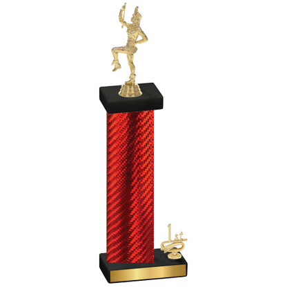 Accented Single Red Carbon Fiber First Place Majorette Trophy