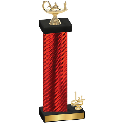 Accented Single Red Carbon Fiber First Place Academics Trophy