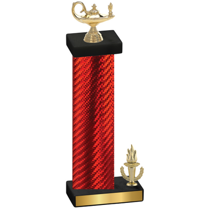 Accented Single Red Carbon Fiber Victory Academics Trophy