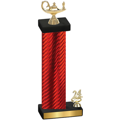 Accented Single Red Carbon Fiber Year Academics Trophy