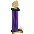 Accented Single Purple Carbon Fiber First Place Soccer Trophy
