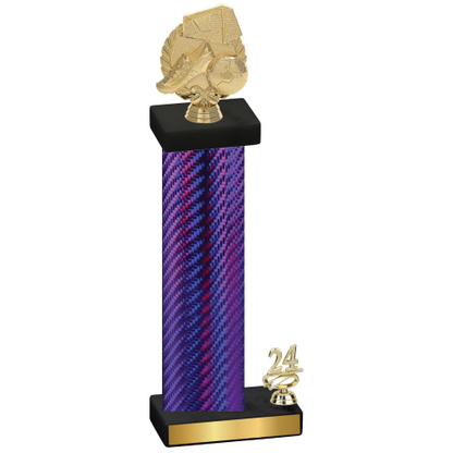 Accented Single Purple Carbon Fiber Year Soccer Trophy