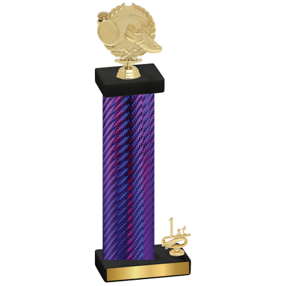 Accented Single Purple Carbon Fiber First Place Running Trophy