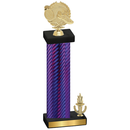 Accented Single Purple Carbon Fiber Victory Running Trophy