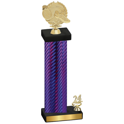 Accented Single Purple Carbon Fiber Year Running Trophy