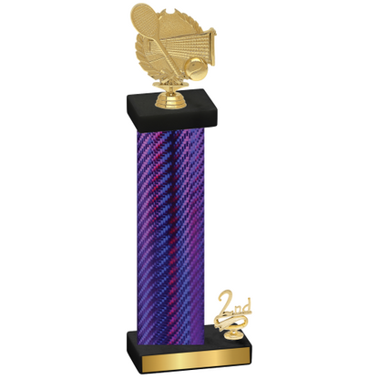 Accented Single Purple Carbon Fiber Second Place Tennis Trophy