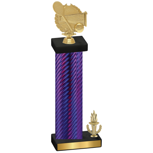 Accented Single Purple Carbon Fiber Victory Tennis Trophy