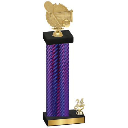 Accented Single Purple Carbon Fiber Year Tennis Trophy