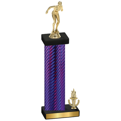 Accented Single Purple Carbon Fiber Victory Tennis Trophy