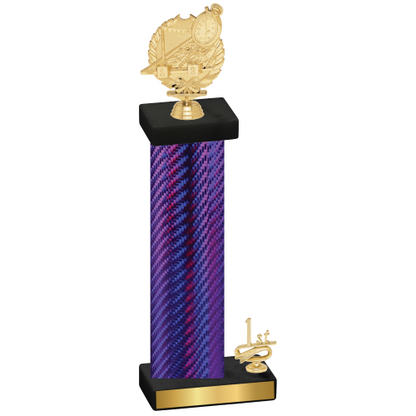 Accented Single Purple Carbon Fiber First Place Swimming Trophy