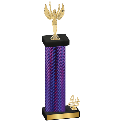 Accented Single Purple Carbon Fiber Fourth Place Victory Trophy