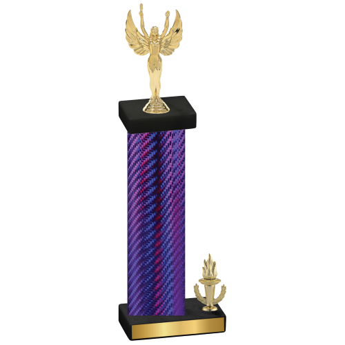 Accented Single Purple Carbon Fiber Victory Victory Trophy