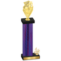 Accented Single Purple Carbon Fiber Fourth Place Pickleball Trophy