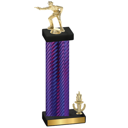 Accented Single Purple Carbon Fiber Victory Shooter Trophy