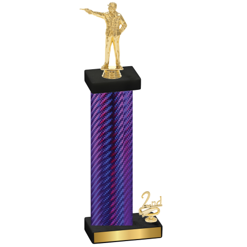 Accented Single Purple Carbon Fiber Second Place Shooter Trophy