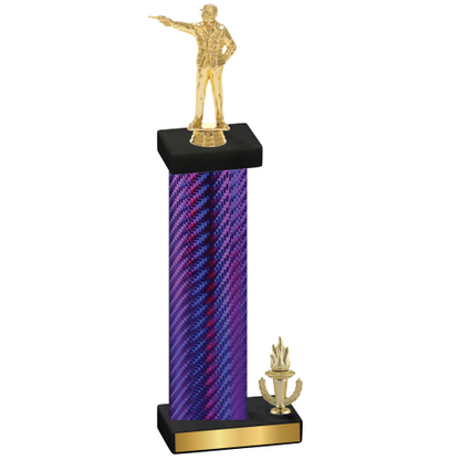 Accented Single Purple Carbon Fiber Victory Shooter Trophy