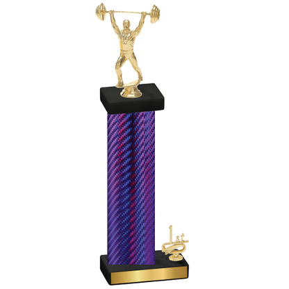 Accented Single Purple Carbon Fiber First Place Weights Trophy