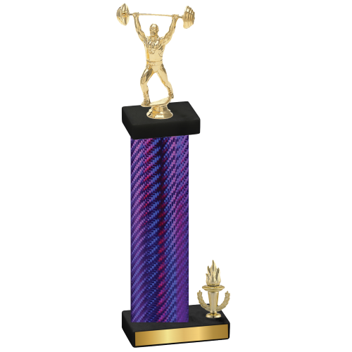 Accented Single Purple Carbon Fiber Victory Weights Trophy