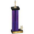 Accented Single Purple Carbon Fiber Year Chess Trophy