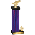Accented Single Purple Carbon Fiber Fourth Place Fishing Trophy