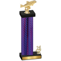 Accented Single Purple Carbon Fiber Year Fishing Trophy