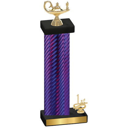 Accented Single Purple Carbon Fiber First Place Academics Trophy