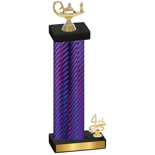 Accented Single Purple Carbon Fiber Fourth Place Academics Trophy