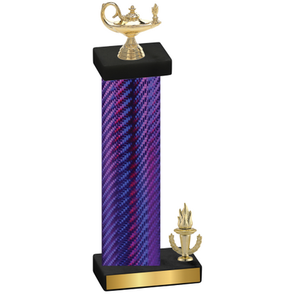 Accented Single Purple Carbon Fiber Victory Academics Trophy