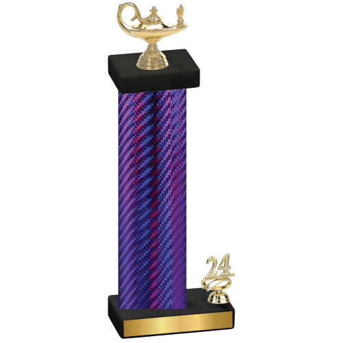 Accented Single Purple Carbon Fiber Year Academics Trophy