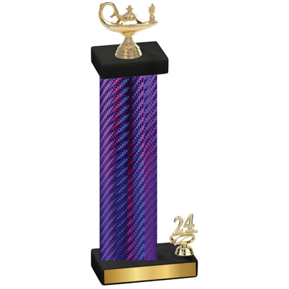 Accented Single Purple Carbon Fiber Year Academics Trophy