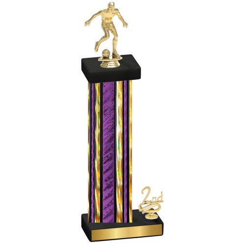 Accented Single Purple Glacier Second Place Soccer Trophy