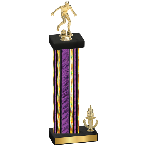 Accented Single Purple Glacier Victory Soccer Trophy